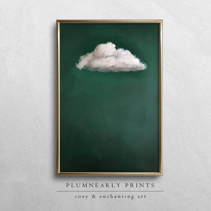 Emerald Green Cloud Oil Painting Fine Art Print Poster 5 for wholesale by Plumnearly Prints