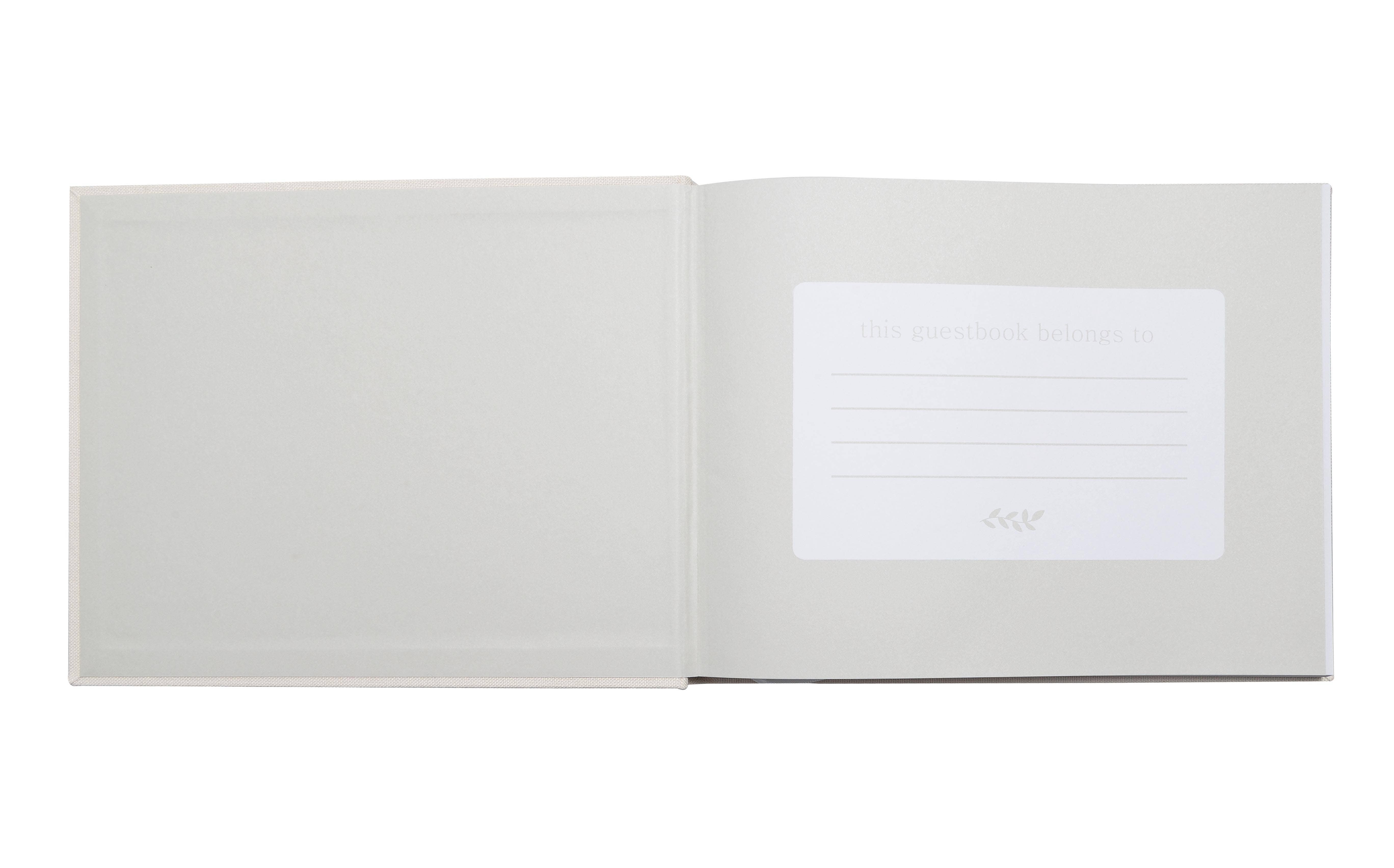 Pearhead - Wholesale Guest Book - Linen Guest Book, Classic Ivory with Gold Script1