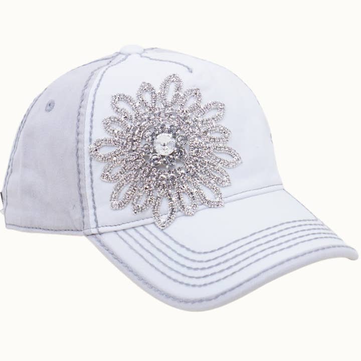 Olive & Pique – wholesale Baseball cap – Women's – Sunflower Bejeweled Glitz Two-Toned Cap, Adjustable6