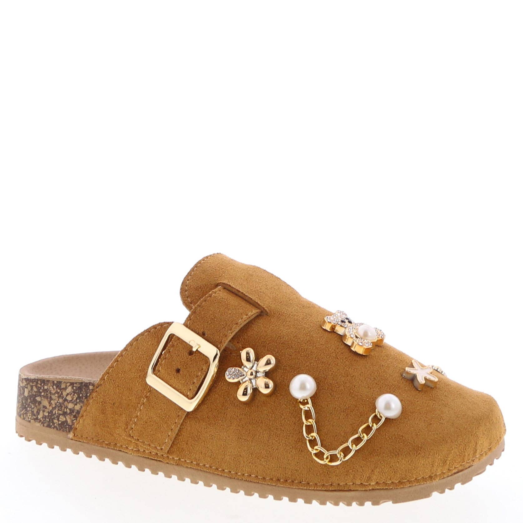 Mars Sky Shoes Wholesale - Vente Mules – femme - Top Moda GRAYSON-9 Femmes Sabots à semelle en liège avec breloques cloutées - Pack de 18 paires - 15,25/paire0