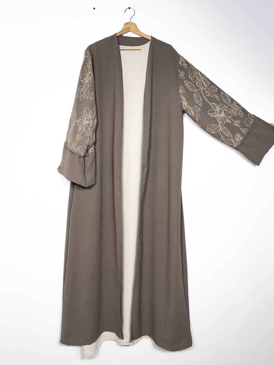 IDEAL OUTFIT – wholesale Top & skirt set – Women's – 2-piece set floral embroidery kimono abaya ref:en2511jazz25