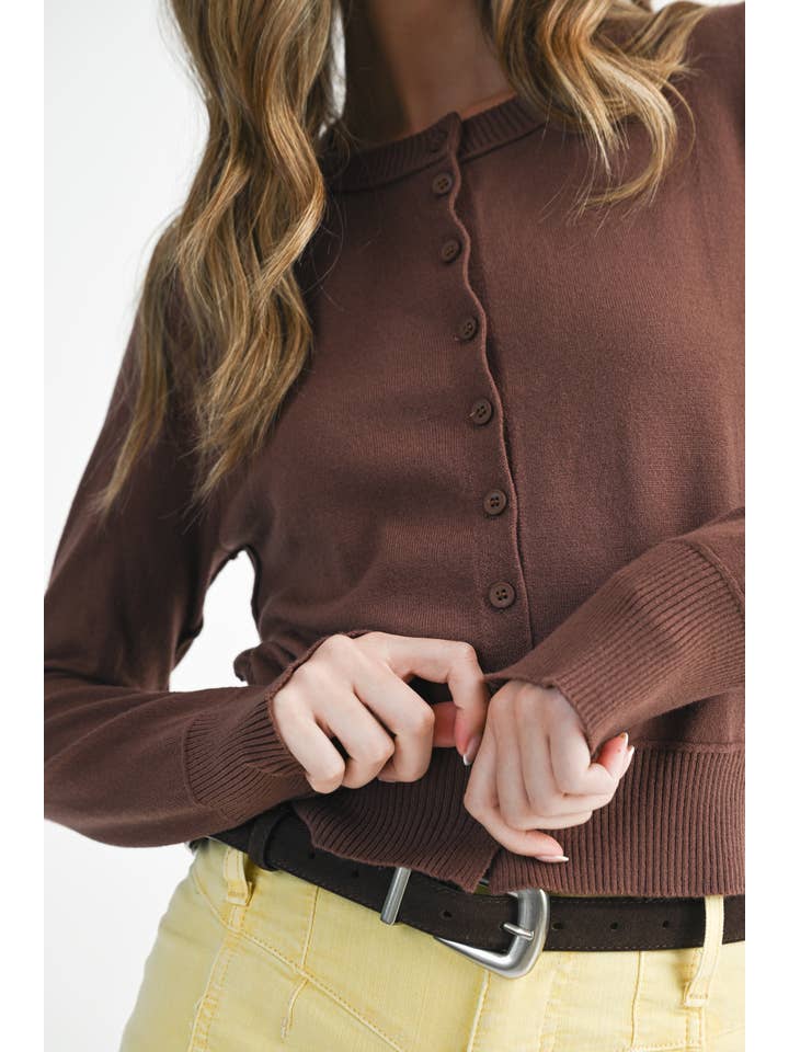 AEMI + CO - Wholesale Cardigan - Women's - 5176GN Ribbed Button-Up Knit Cardigan33