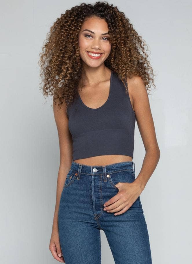 C'est Moi Clothing Co – wholesale Knit top – Women's – Bamboo Deep V Rib Top- CEBT10021