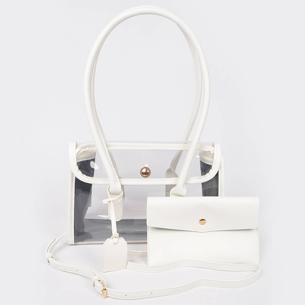 3AM BY H&D ACCESSORIES - Wholesale Crossbody Bag - Women's - Faux Leather Trimed Clear Bag9