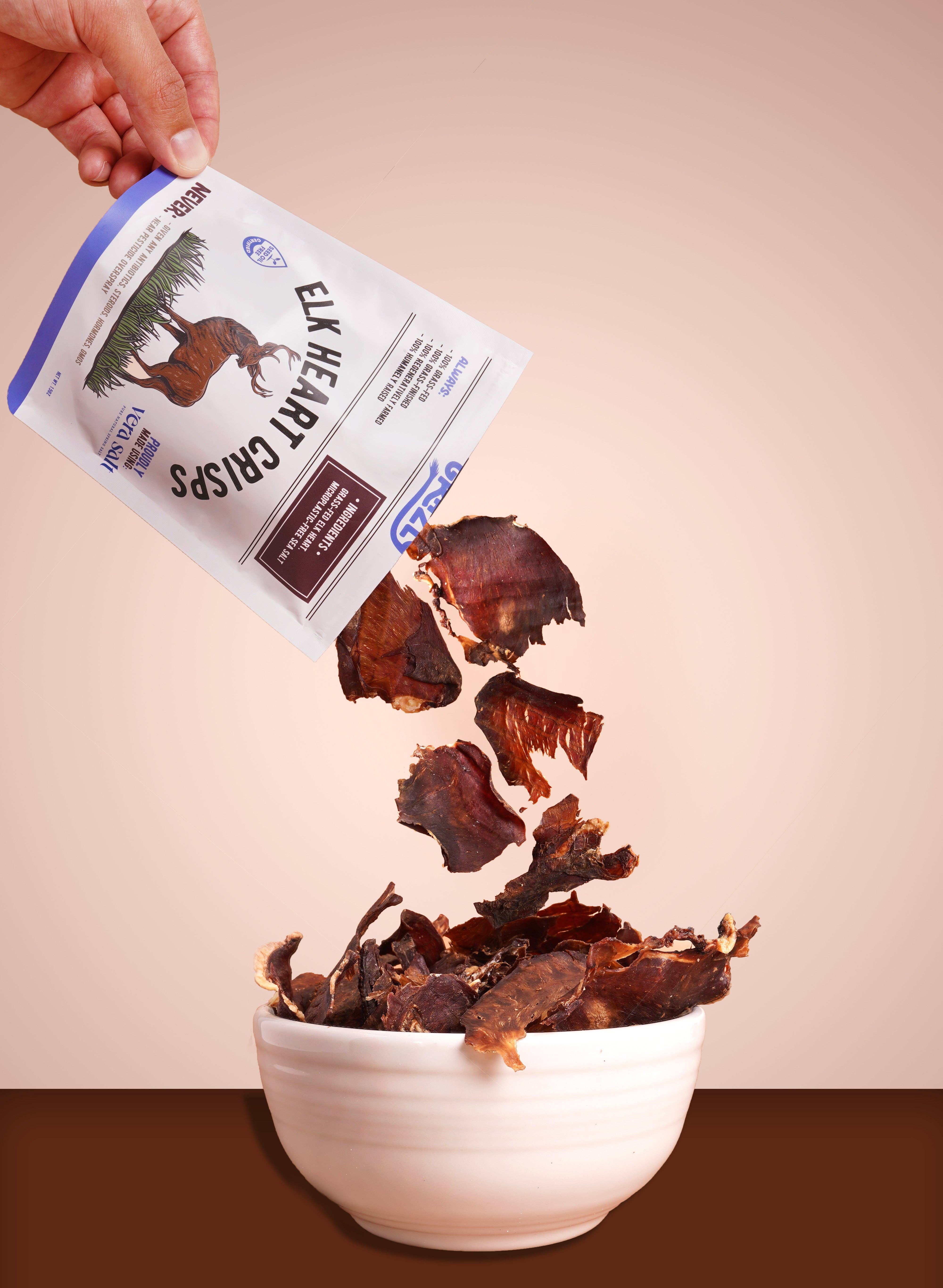 Grazly - Wholesale Jerky - Elk Heart Crisps - 100% Grass-Fed/Finished 5