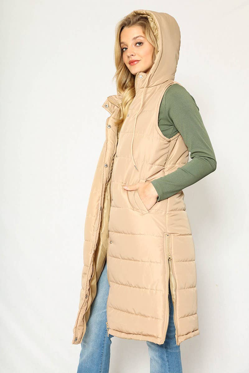 Miss Sparkling - Wholesale Outerwear Vest - Women's - Long Puffer Vest5