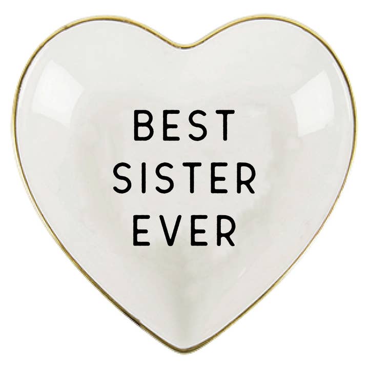 soiree-sisters - Wholesale Jewelry Dish - Ceramic Trinket Dish | Best Sister Ever