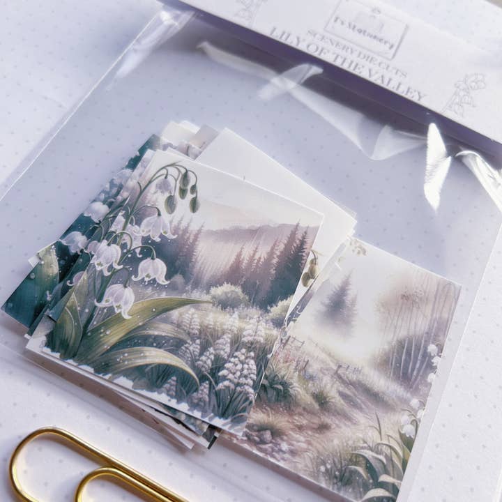 T's Stationery - Wholesale Sticker - 16pcs "Lily Of The Valley" Scenery Sticker Pack1