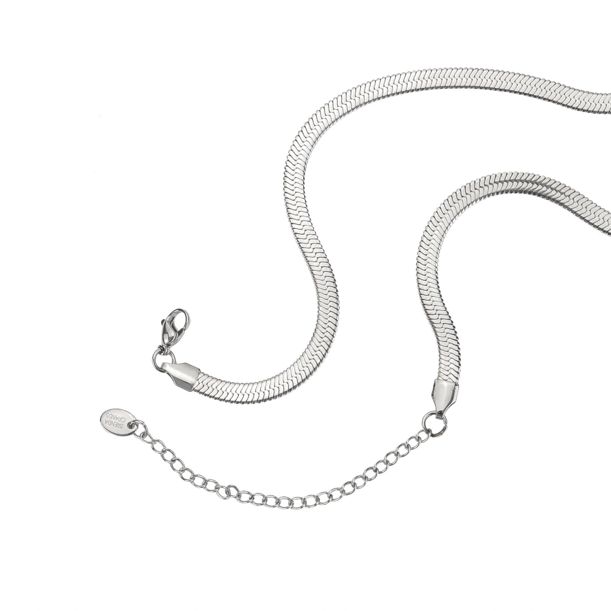 Brenda Grands Jewelry - Wholesale Link & Chain Necklace - Waterproof Silver Herringbone Necklace2