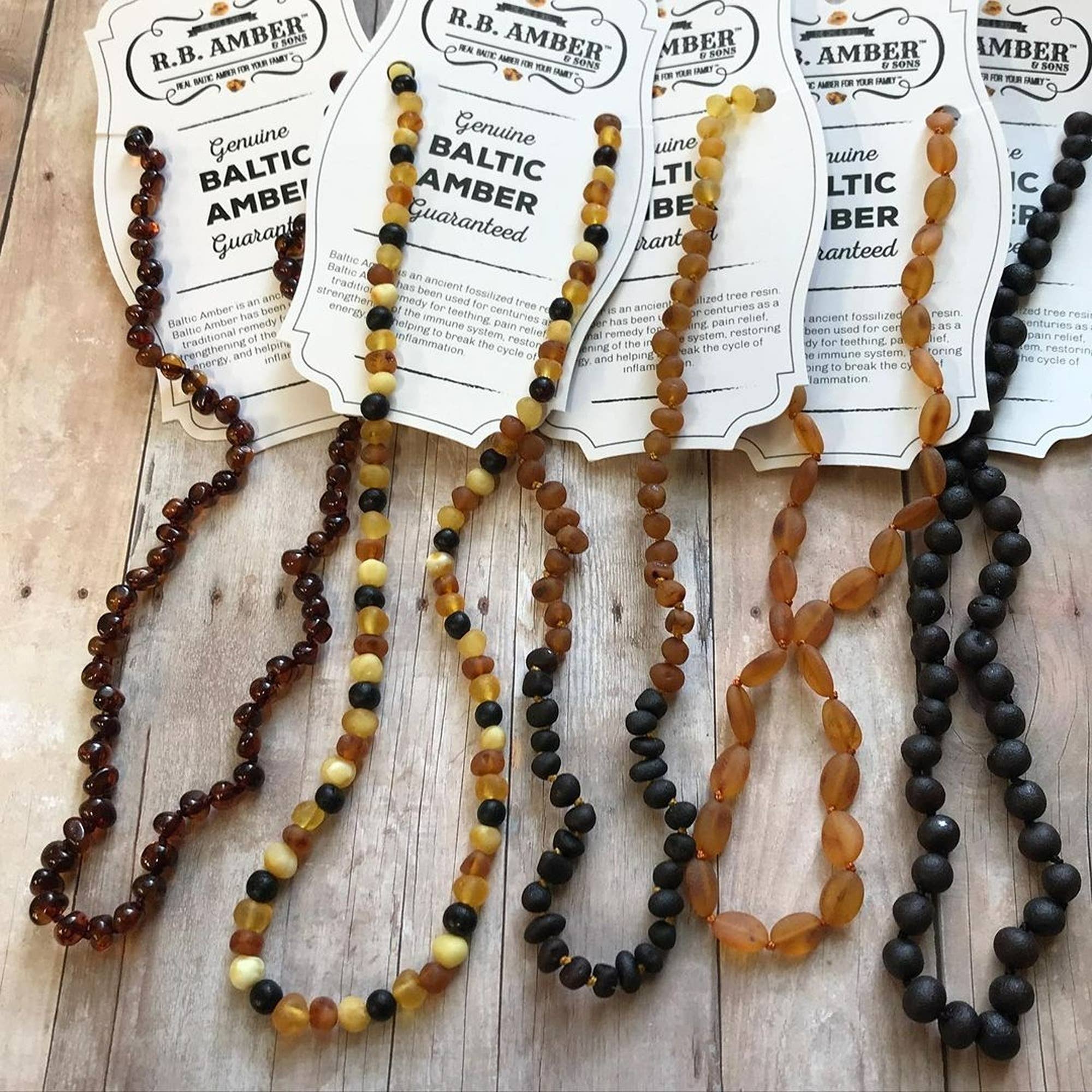 R.B. Amber Jewelry - Wholesale Beaded/Pearl Necklace - Adults | Raw Ombre Baltic Amber Necklace6