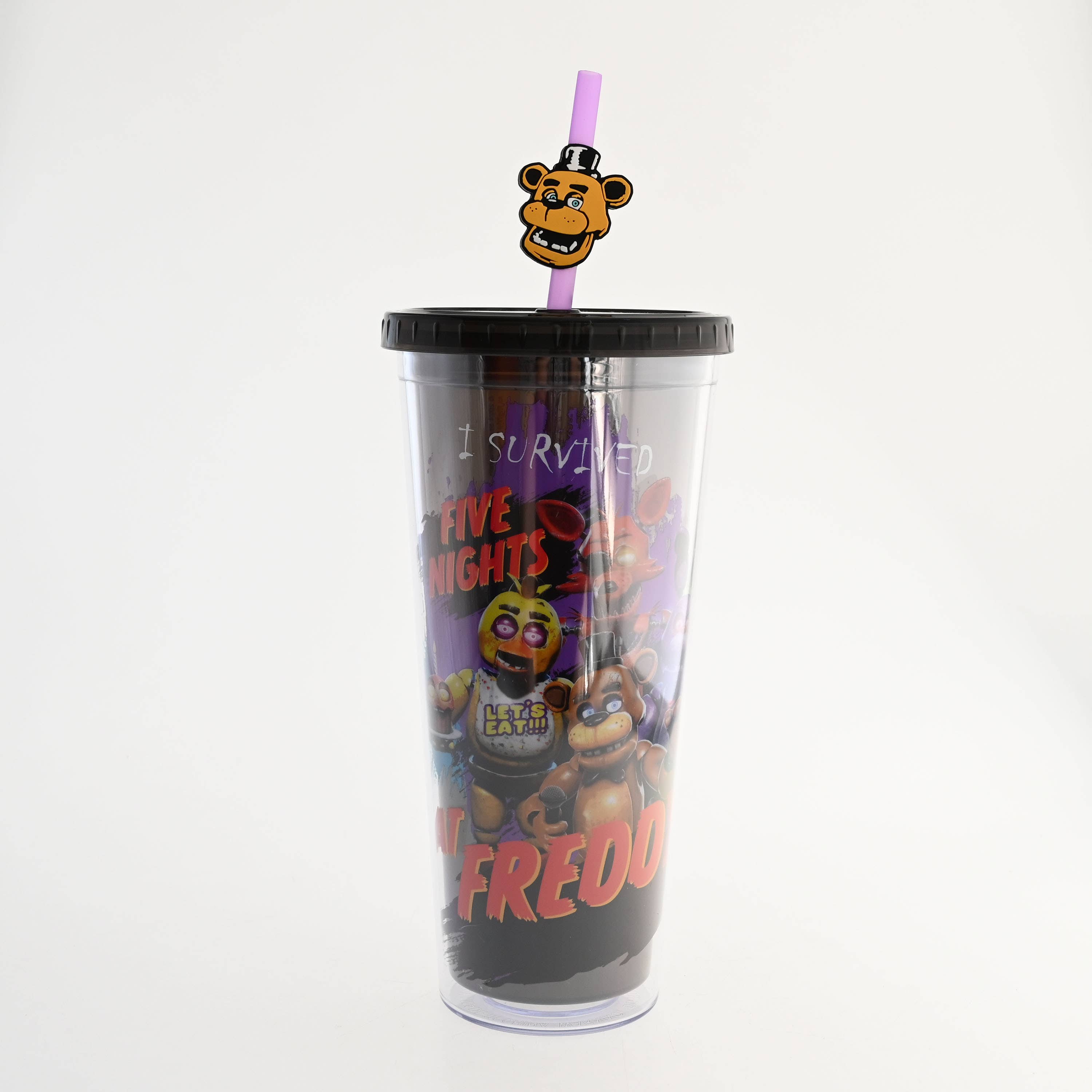 Silver Buffalo - Wholesale Drinking Glass/Cup - Five Nights at Freddy's "I Survived" 24oz Cold Cup w/ Lid1