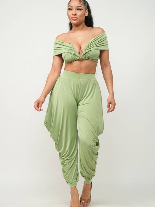 Off Shoulder Top W Pants Set for wholesale by Belita Collection