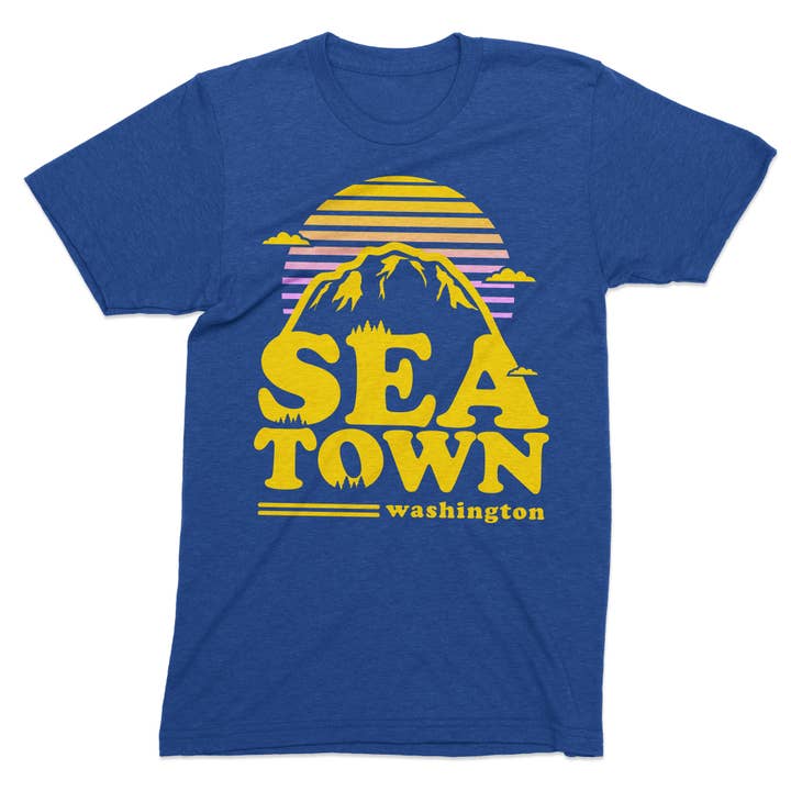 SeaTown Seattle Sunset tee - Northwest Rainier PNW tshirt for wholesale by Viaduct