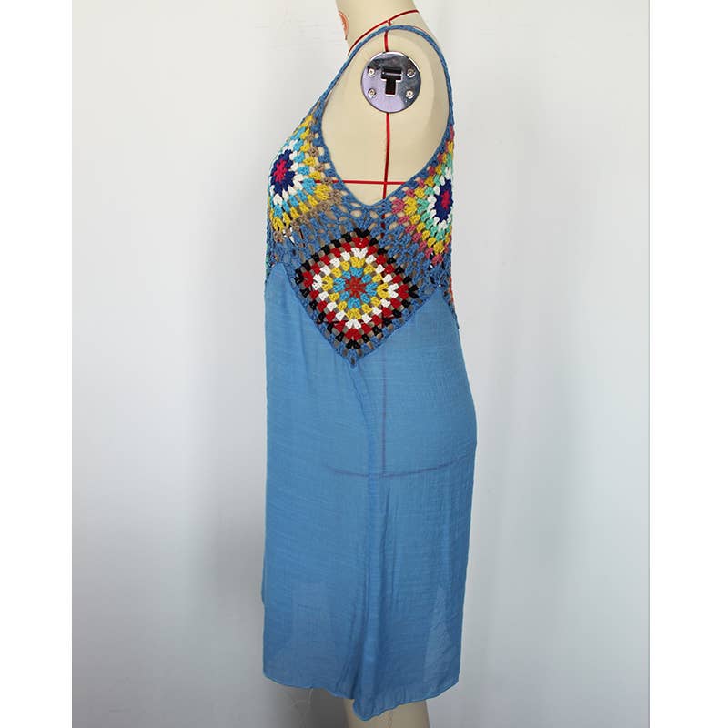 Hope & Sunshine - Wholesale Swim Cover Up - Women's - Crochet V-Neck Cover Up Dress16
