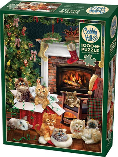 Christmas Kittens 1000 Piece Jigsaw Puzzle - Poster Included for wholesale by Cheatwell Games