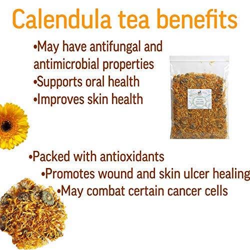 TeaDreamTea - Wholesale Loose Tea - Calendula Tea Marigold Dried Flowers - Caffeine Free - Whole Flowers - Marigold Herbs – 6 oz1