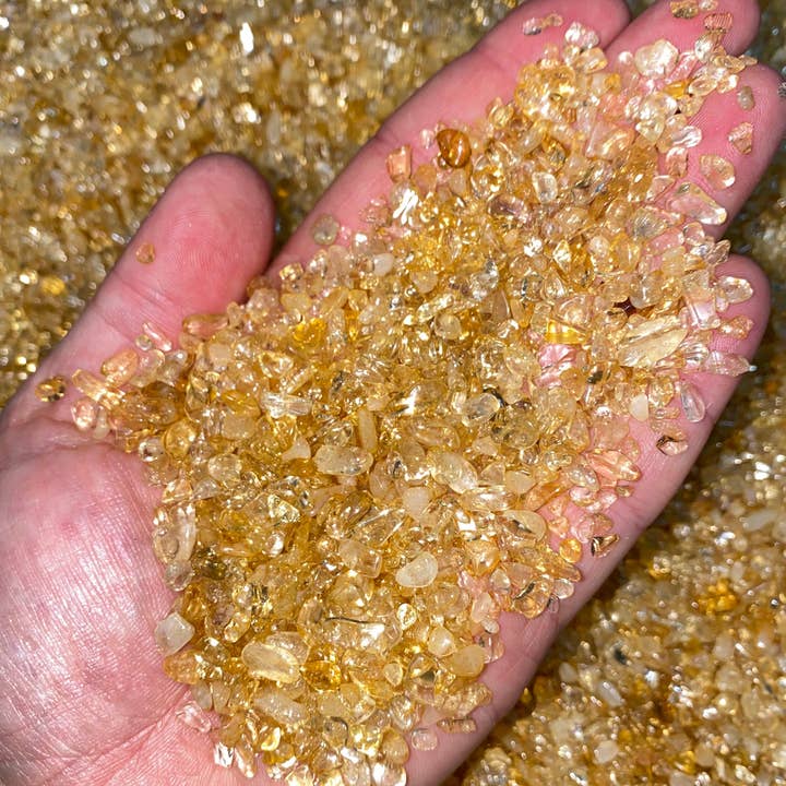 New Moon Beginnings - Wholesale Spiritual Stone/Crystal - Bulk Citrine Crystal Chips (1 lb. Bag) Size 5mm - 7mm Heated