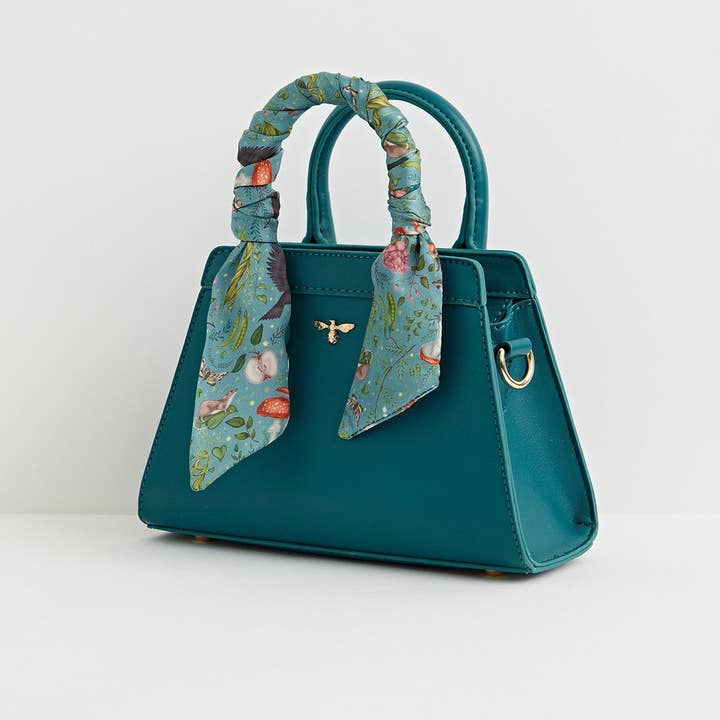 Fable England - Wholesale Top Handle Bag - Women's - FABLE x Catherine Rowe - Mini Structured Tote Purse - Teal