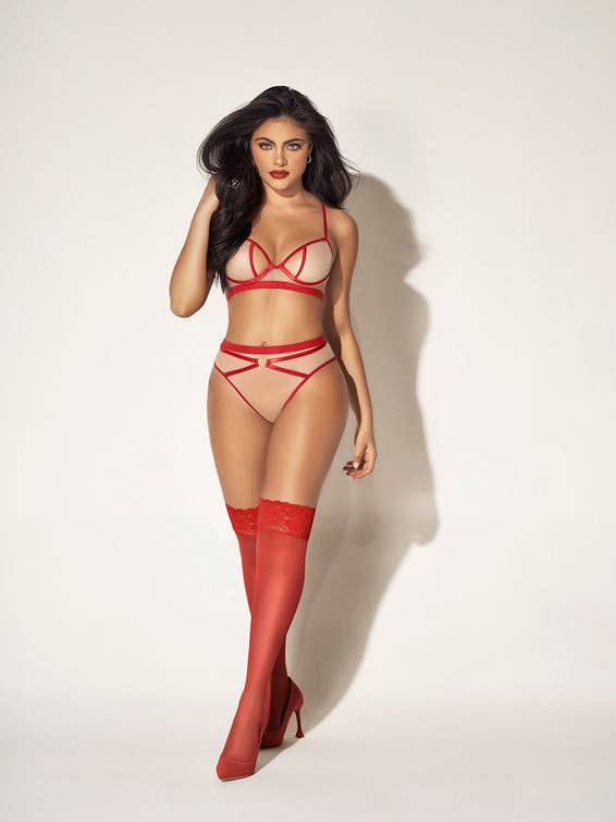 8820 Tvådelad Set Naken/Röd för wholesale av Mapale