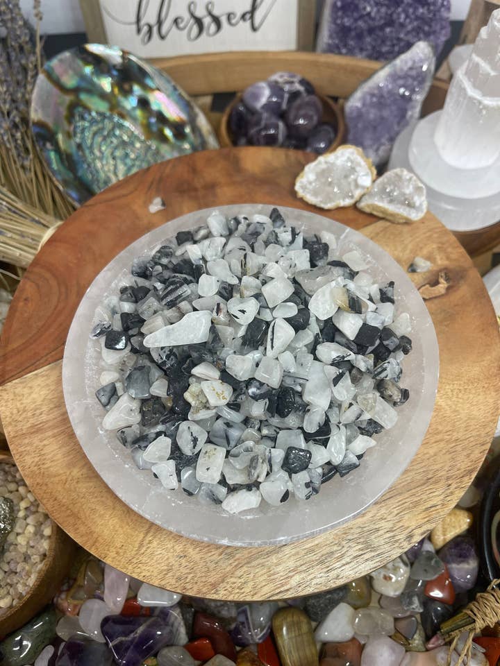 Natural Black Rutilated Quartz Chip , Real Black Rutilated for wholesale by CaNatureLover