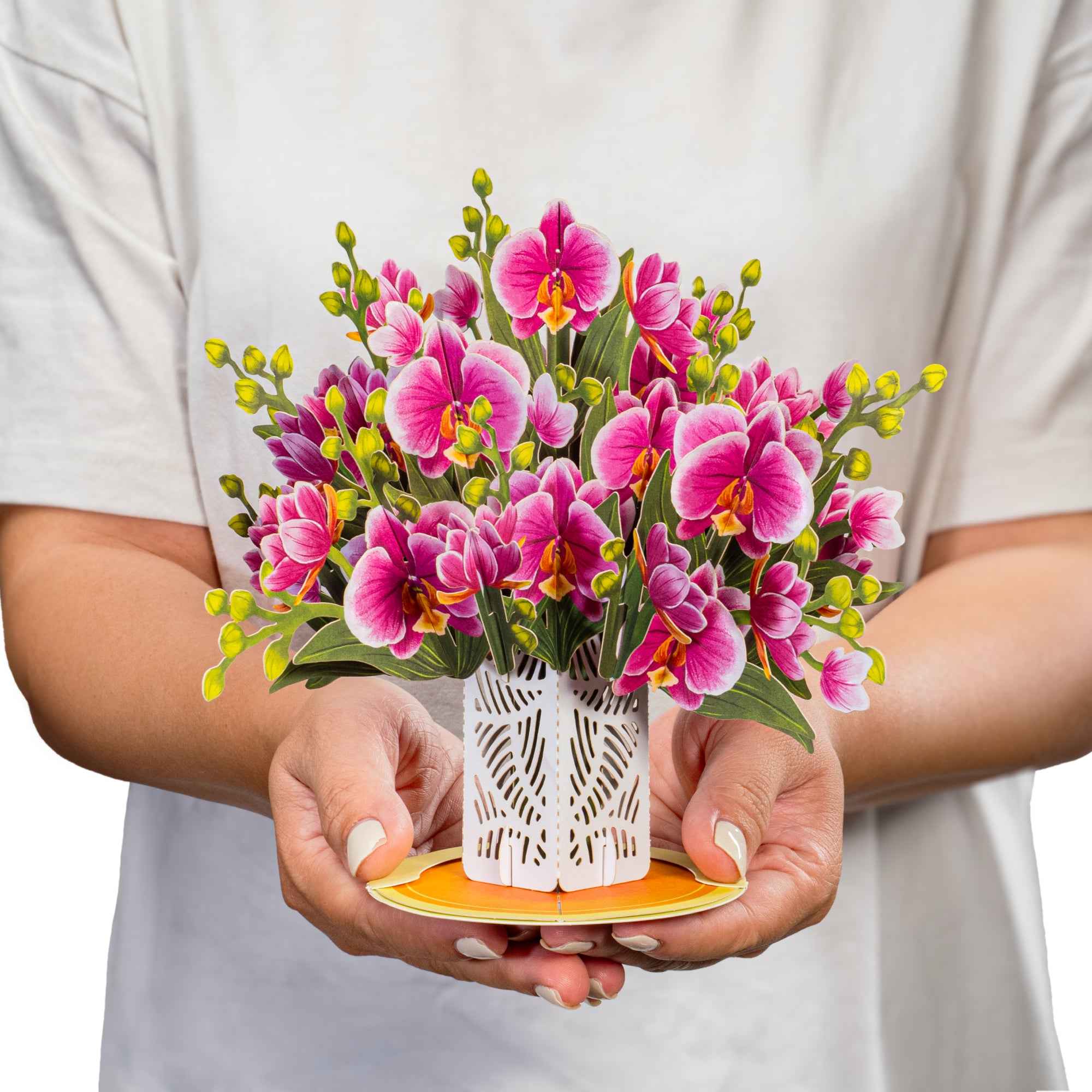 Paper Love - Wholesale Everyday Greeting Card - Orchid Flower Bouquet Pop-Up Card with Keepsake1