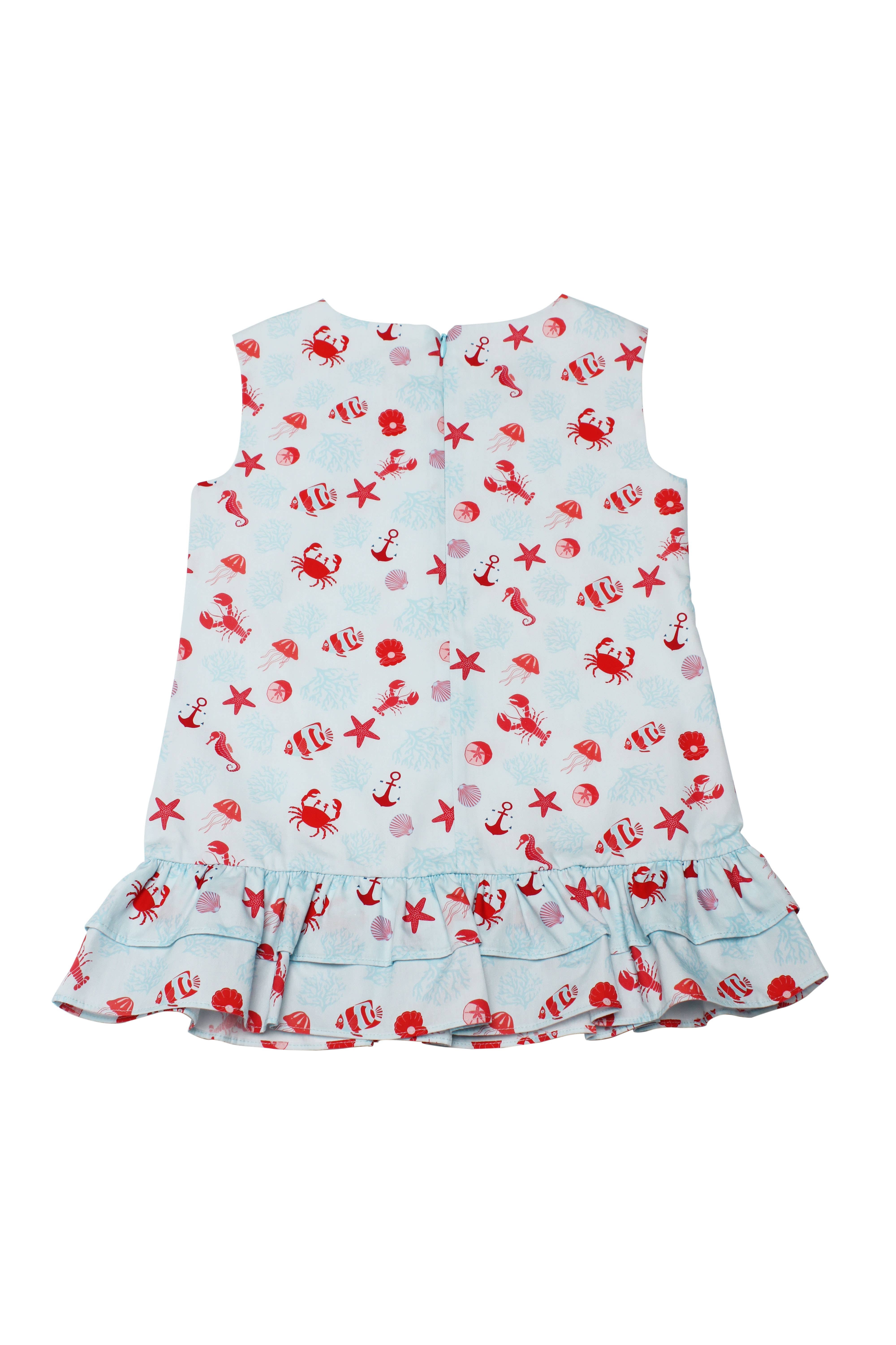 Minna - Wholesale Dress - Kids - Drop waist Dress - Summertime at the Cape Sea Creatures15