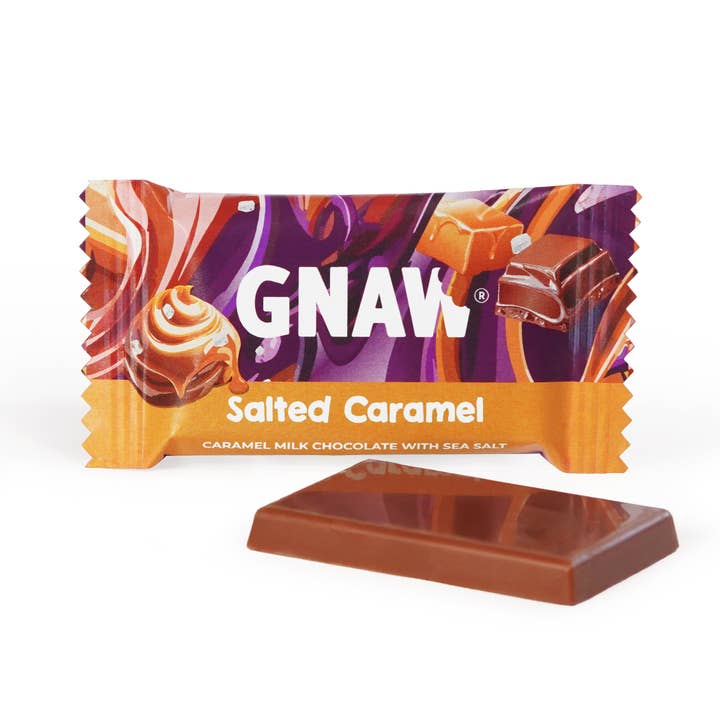 Salted Caramel 15g Bar for wholesale by GNAW Chocolate