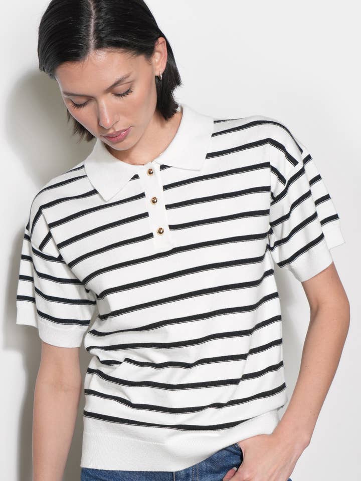 Polo à rayures Celina pour la vente par Greylin