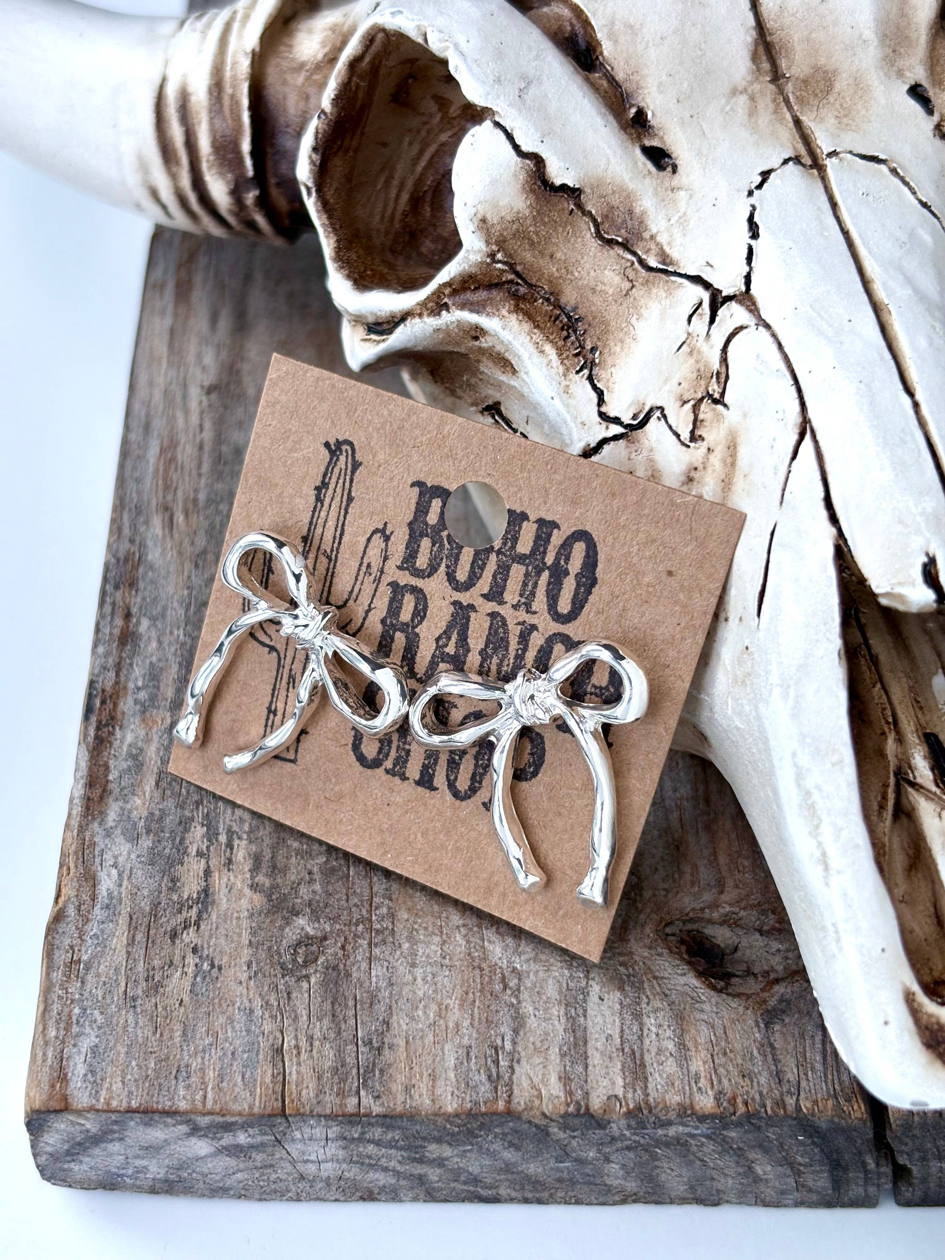 Boho Ranch Shop - Wholesale Stud/Post Earrings - Western Style Coquette Bow, Ribbon Stud Earrings1