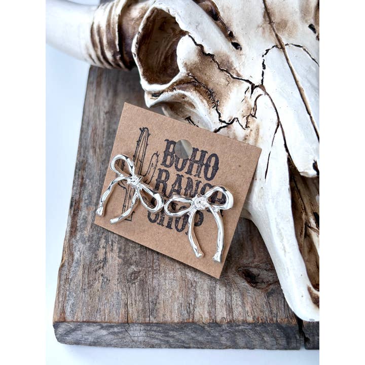 Boho Ranch Shop - Wholesale Stud/Post Earrings - Western Style Coquette Bow, Ribbon Stud Earrings1