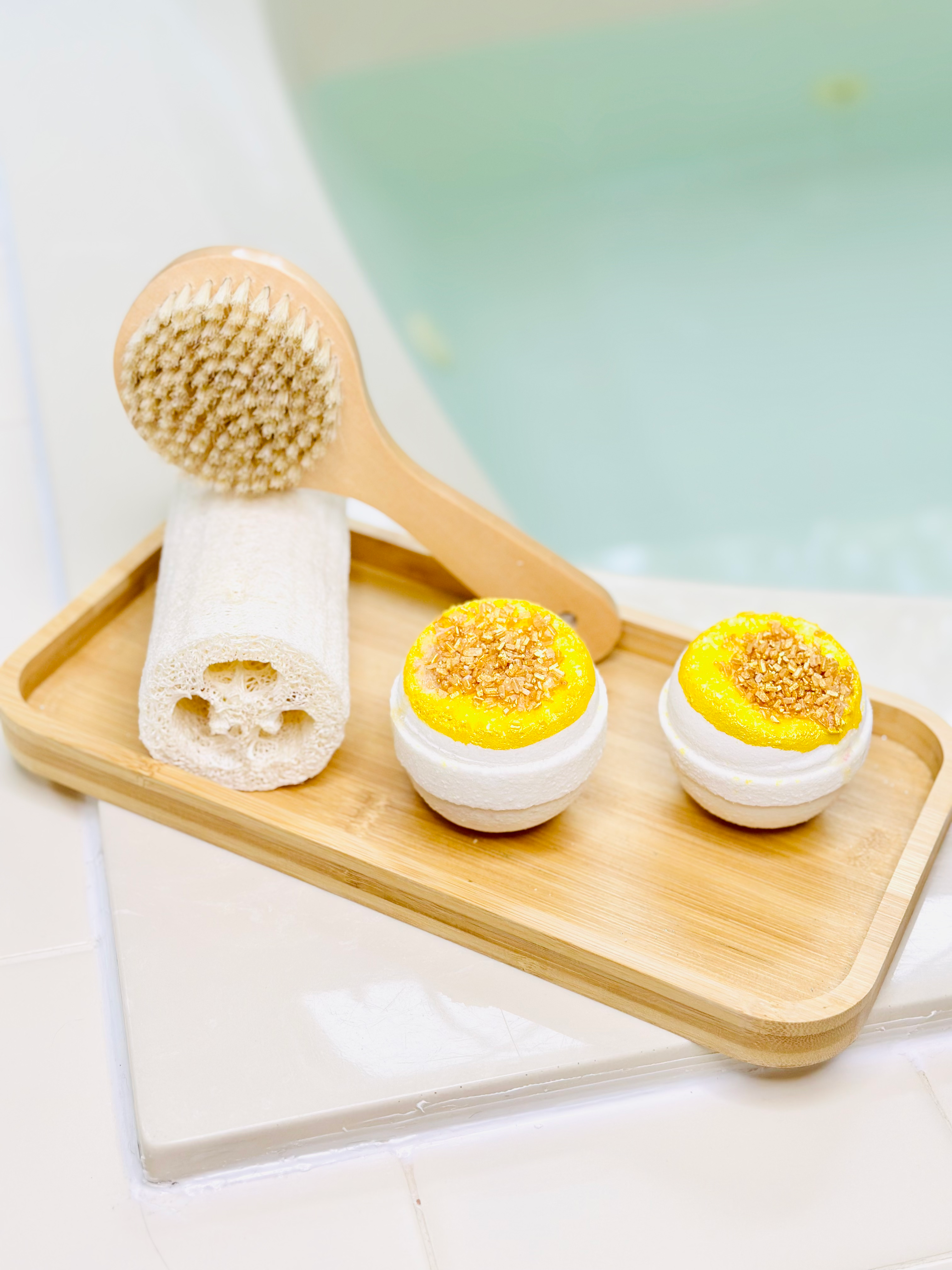 Salt & Sage Apothecary - Wholesale Bath Bomb/Fizz - Golden Sunset Geode Bath Bomb 3