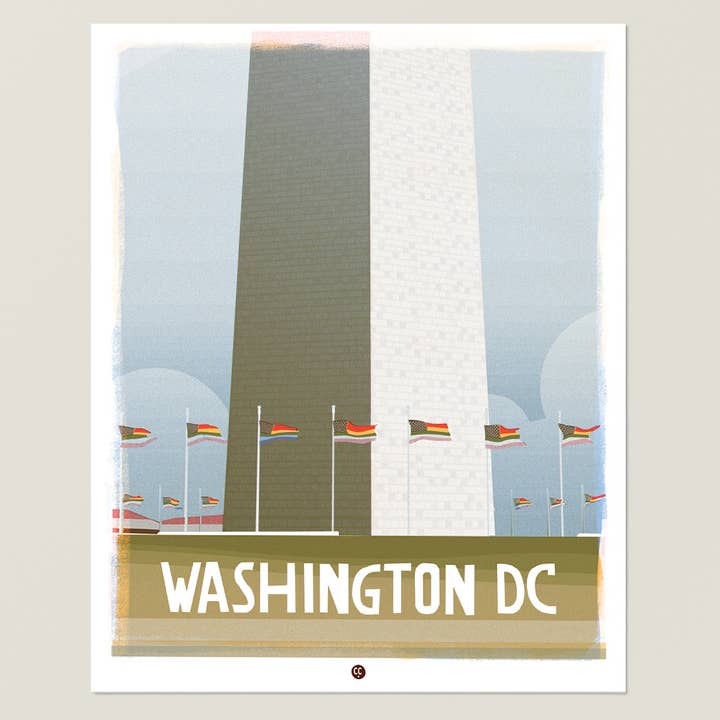 The Culture Curious - Wholesale Postcard - Rainbow flags at the Washington Monument postcard1