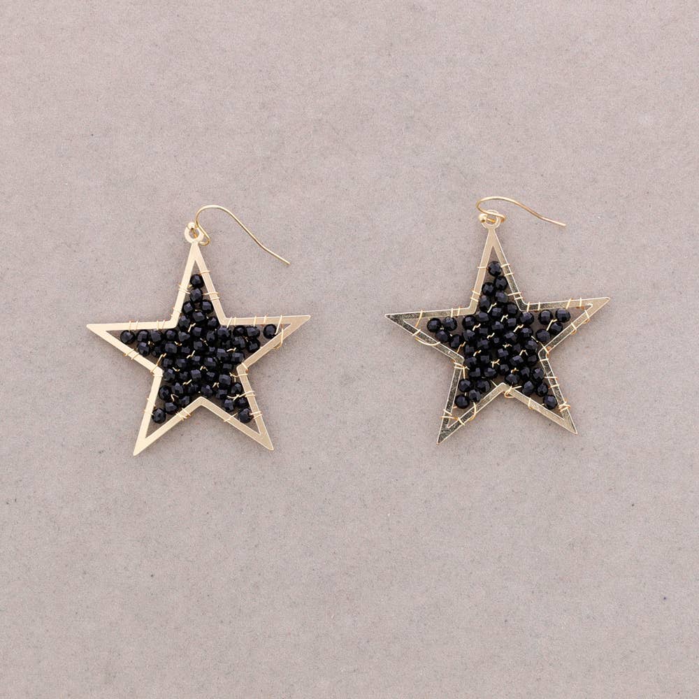 Sonata - Wholesale Snap Jewelry - Star Earrings Metal Faceted Crystals0