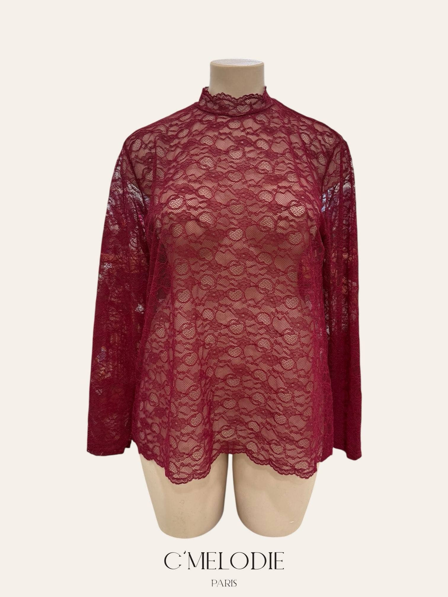 C'MELODIE - Vente Chemisier – femme - Grand Taille - Blouse en dentelle élégante8