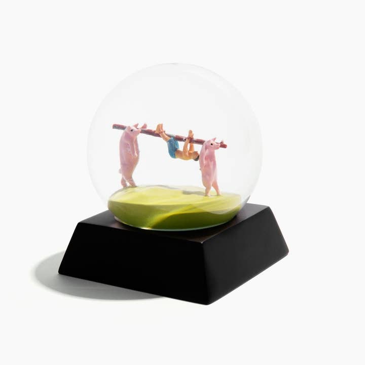 Demented Penguins - Wholesale Snow Globe - Pig Roast Snow Globe