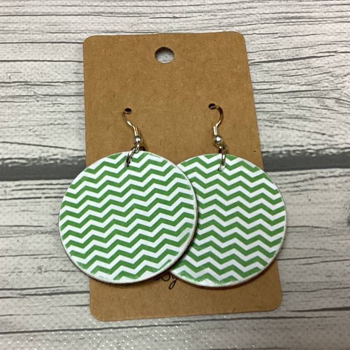 Grön Chevron 1,5 tum för wholesale av Handmade Earrings By Meg