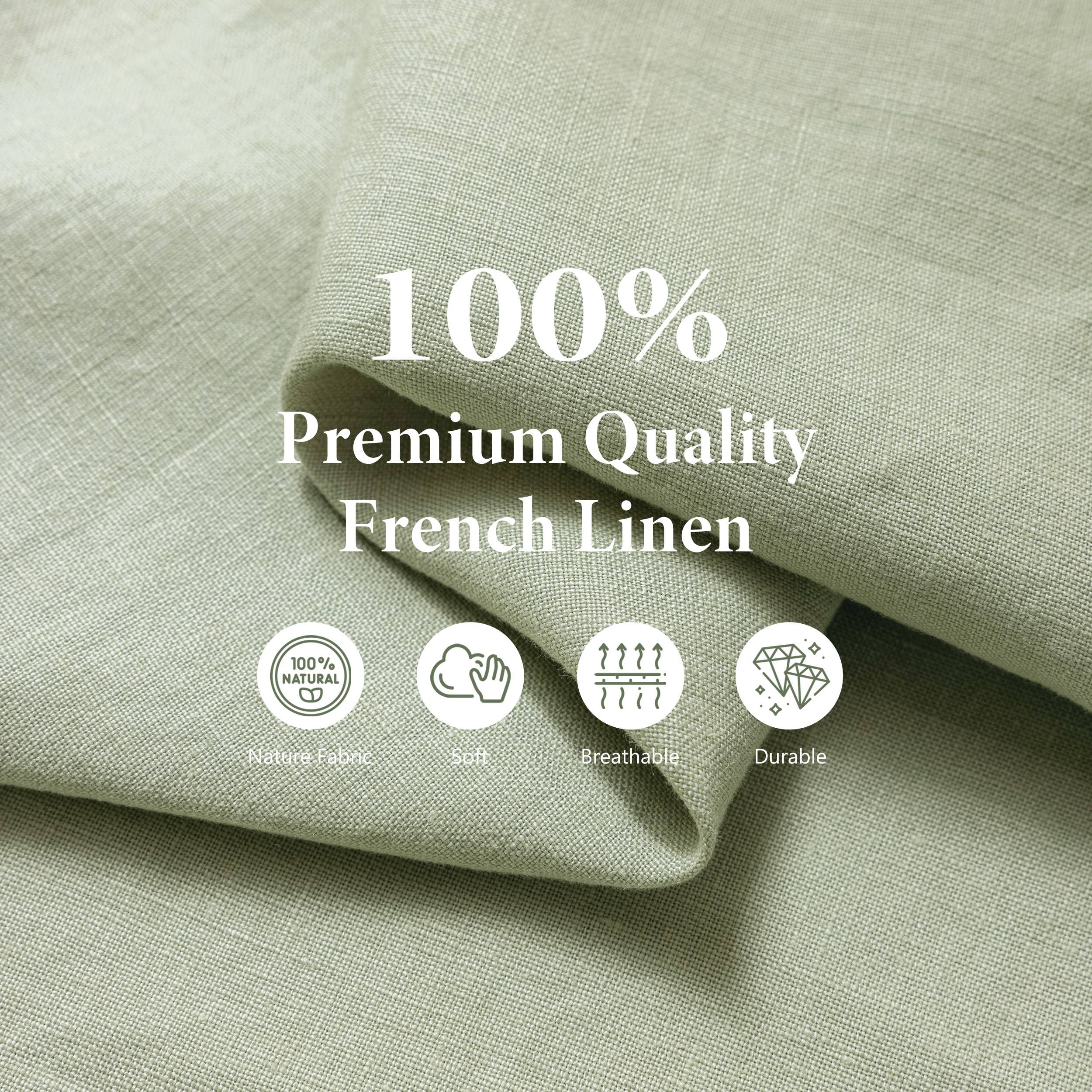 Triton Linen - Vente Tabliers - Tablier Bistro en Lin avec Poches 25 x 35 Pouces - Sauge2
