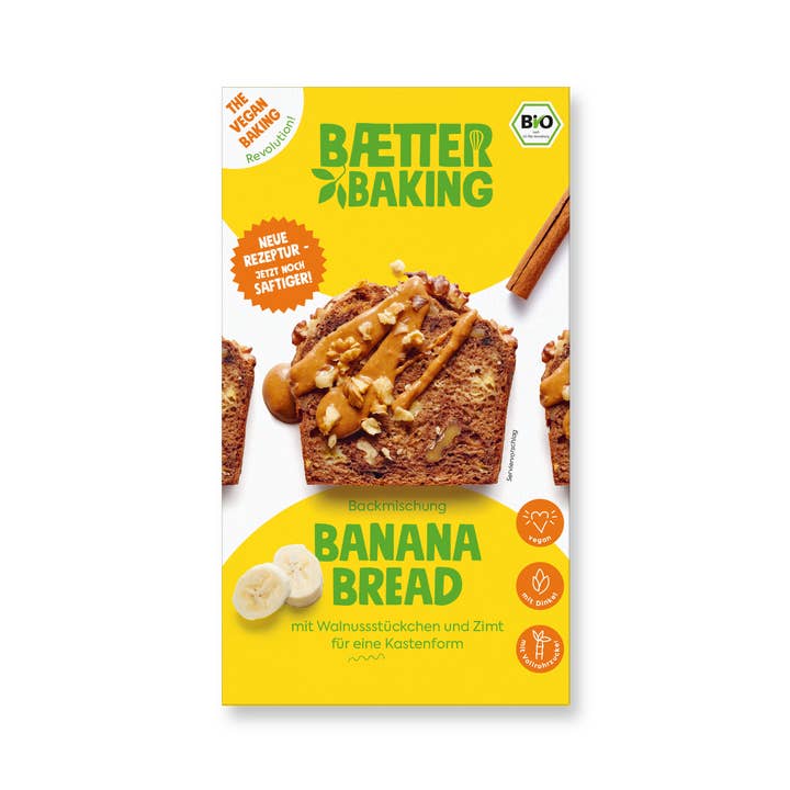 Banana bread, vegan, 309 g. 
 Organic cake mix for wholesale by Baetter Baking