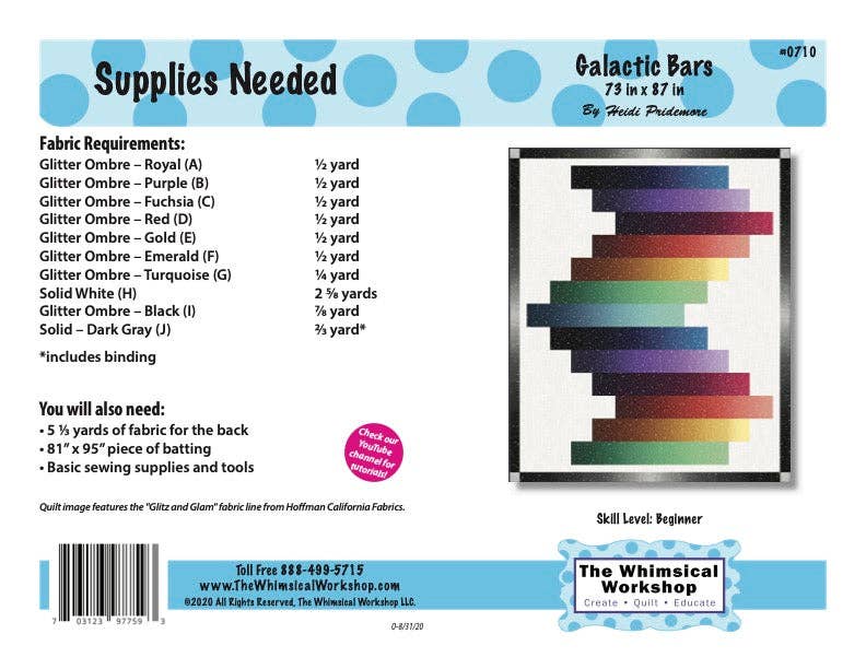 The Whimsical Workshop - Wholesale Quilt - Galactic Bars Quilt Pattern1