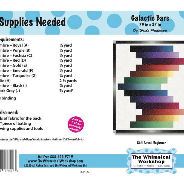 The Whimsical Workshop - Wholesale Quilt - Galactic Bars Quilt Pattern1