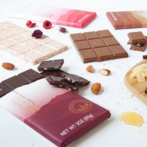 Le Belge Chocolatier, Inc - Wholesale Chocolate Bar - Cherry Almond 54% Dark Chocolate Bar1