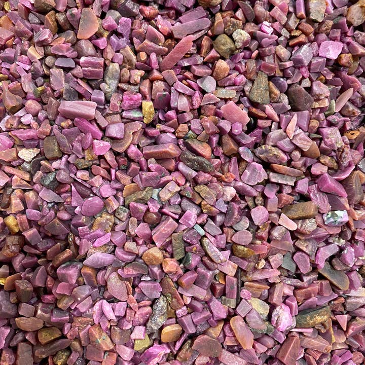 New Moon Beginnings - Wholesale Spiritual Stone/Crystal - Bulk Ruby Semi-Polished Chips (1 lb. Bag), Natural Ruby Gemstone Chips