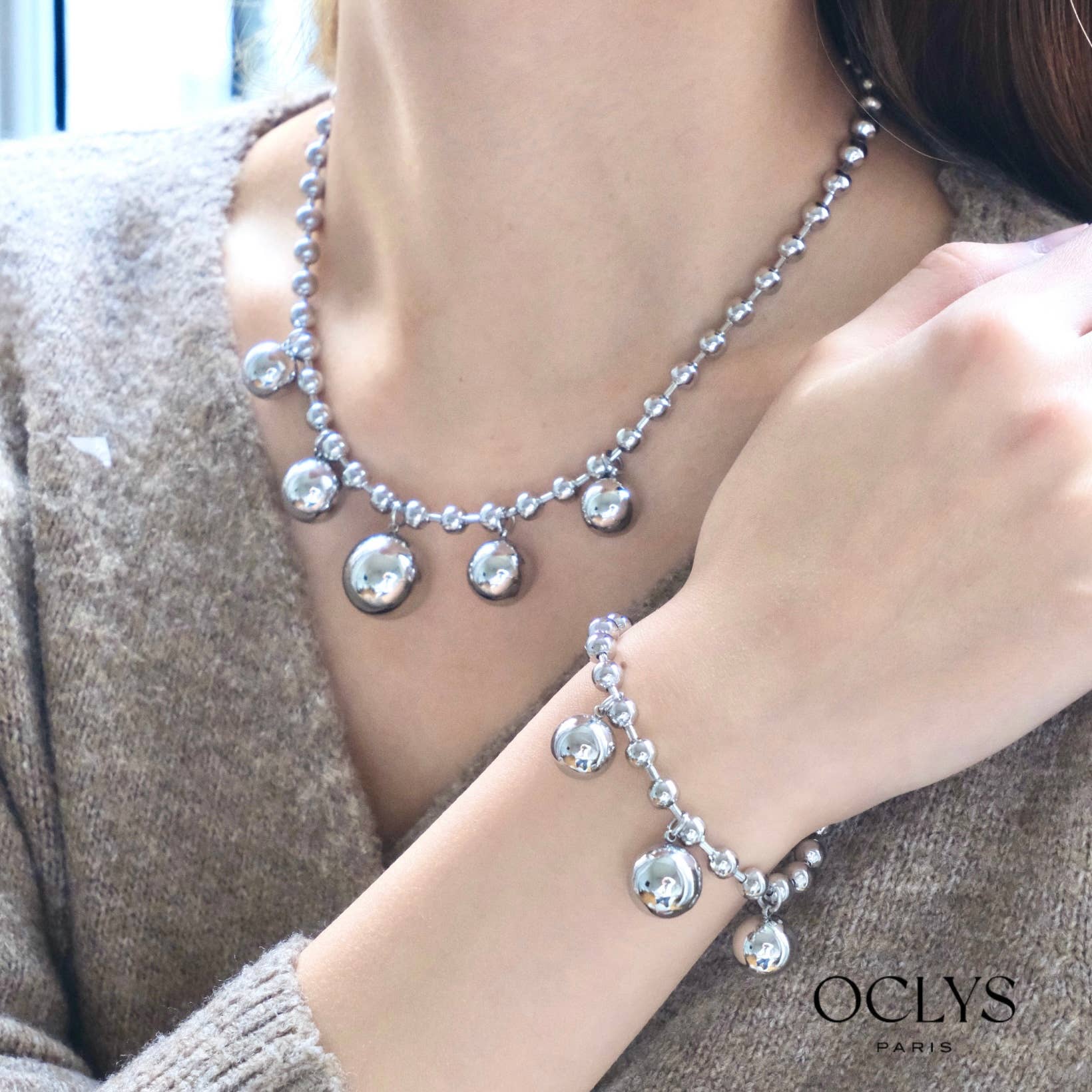 Oclys - Wholesale Link & Chain Bracelet - Bolina stainless steel bead bracelet5