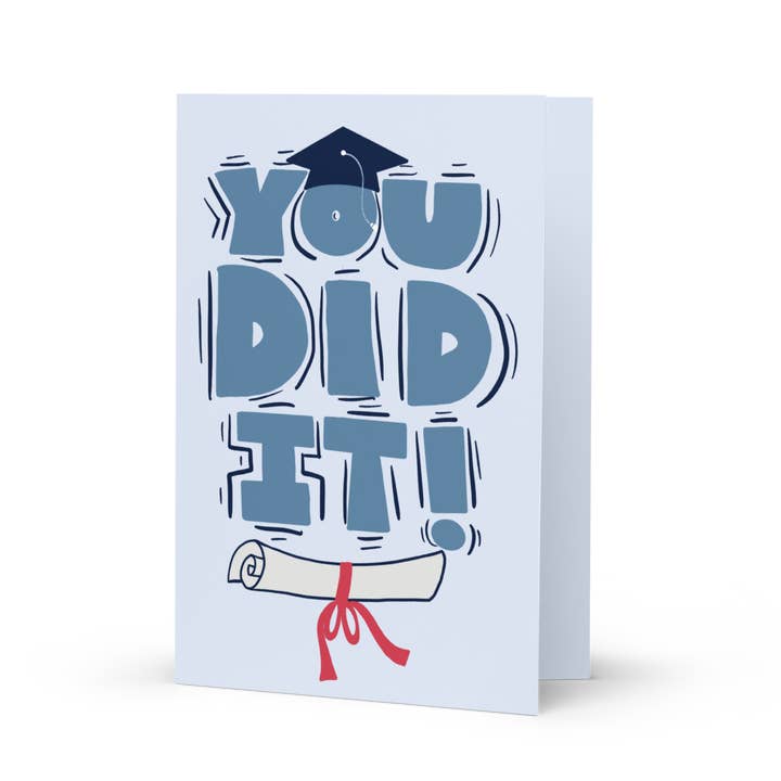 Sjovt gradueringskort/Du gjorde det! Kort/lykønskningskort for engroshandel hos Cactus & Cedar