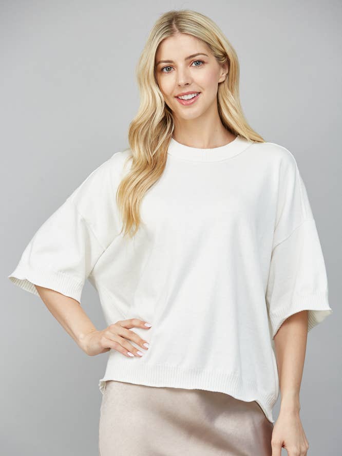 CASHMERE BLEND DROP SHOULDER SWEATER FW15615 for wholesale by FATE