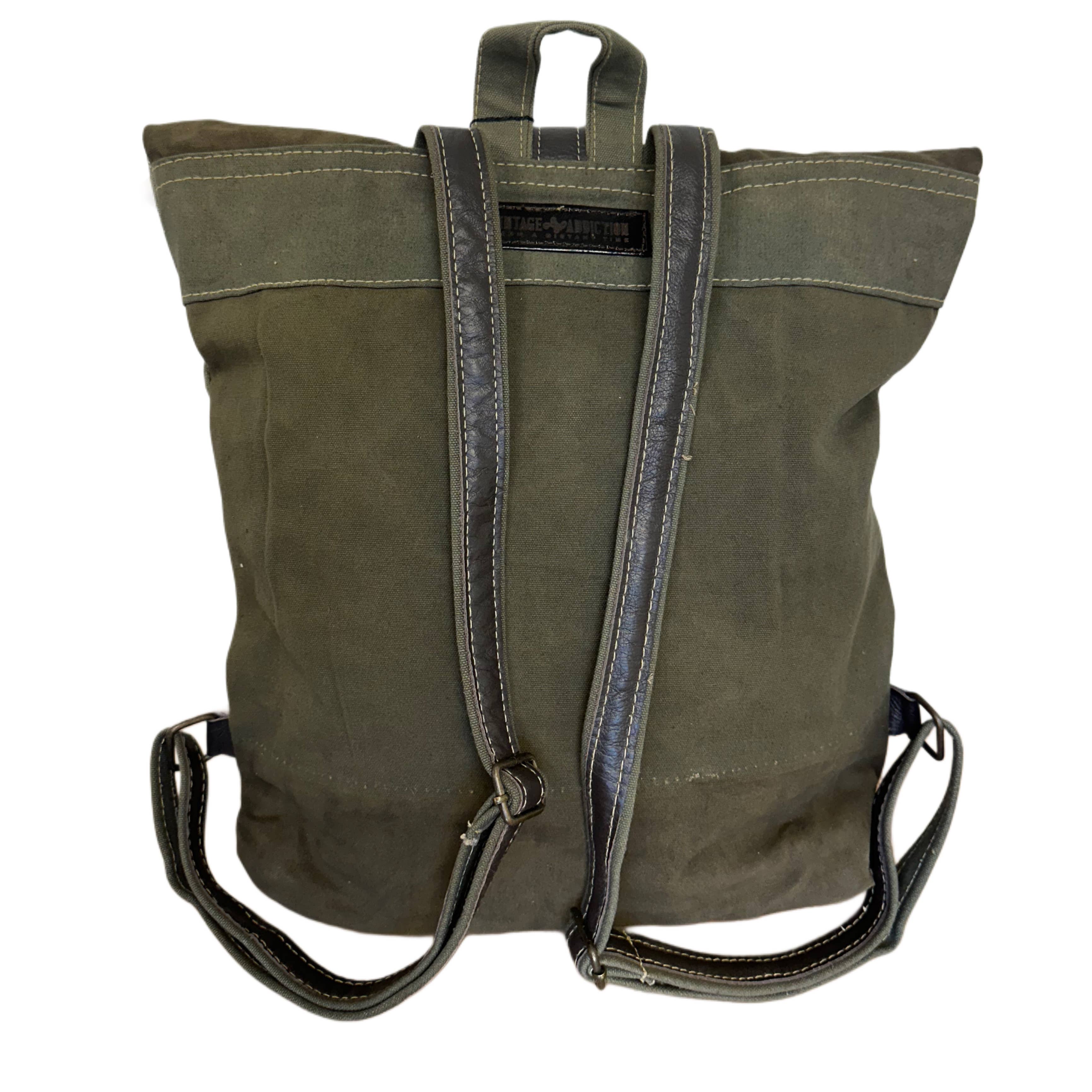 Vintage Addiction - Wholesale Backpack - Women's - Recycled Military Tent Backpack2