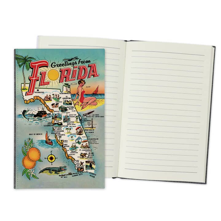 Florida Map Journal A5 Notebook Travel Diary Guest Book for wholesale by Daisy Mae Designs