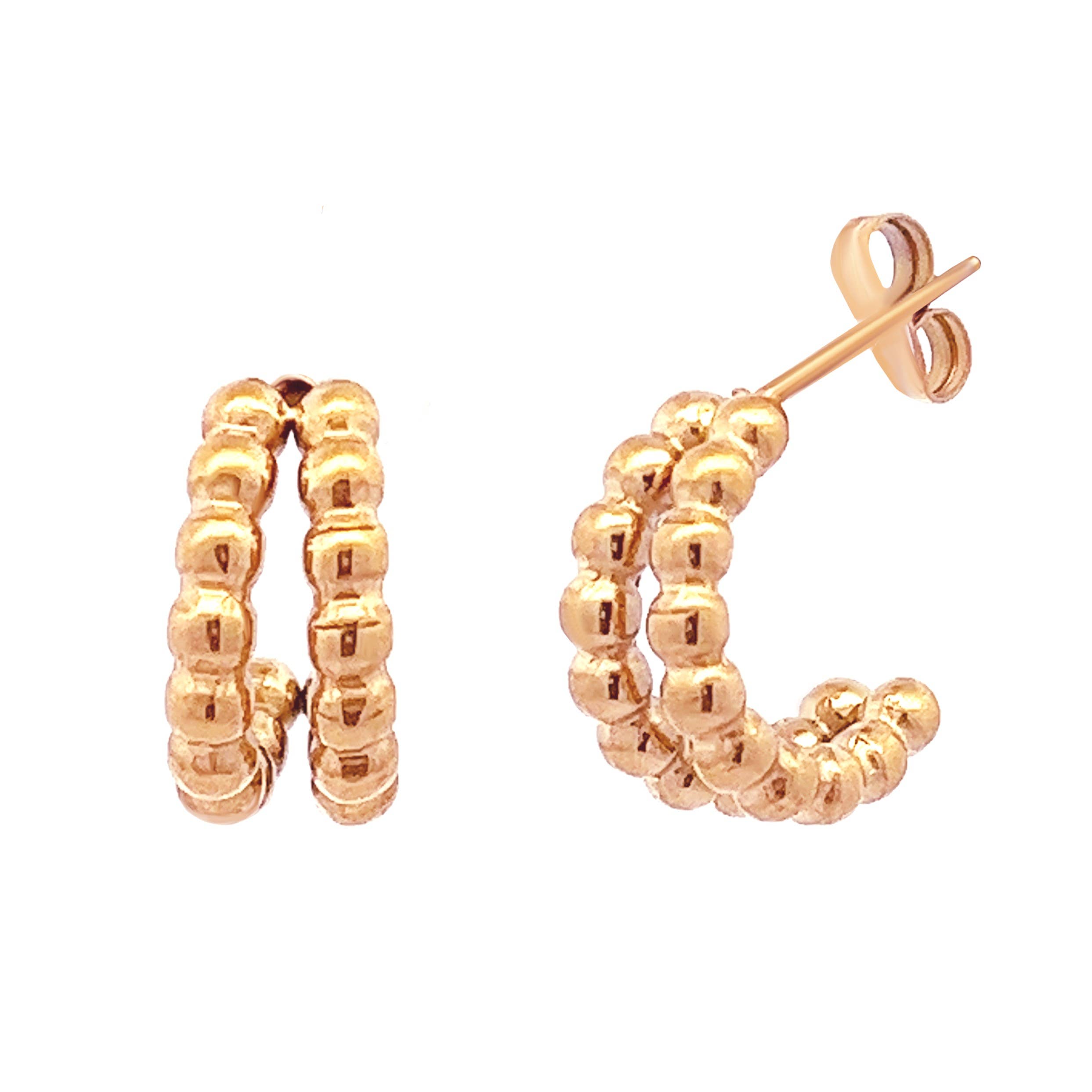 AMORINO SRL - Wholesale Oorringen - Oorbel met gebogen cirkel - DY2271364D1093