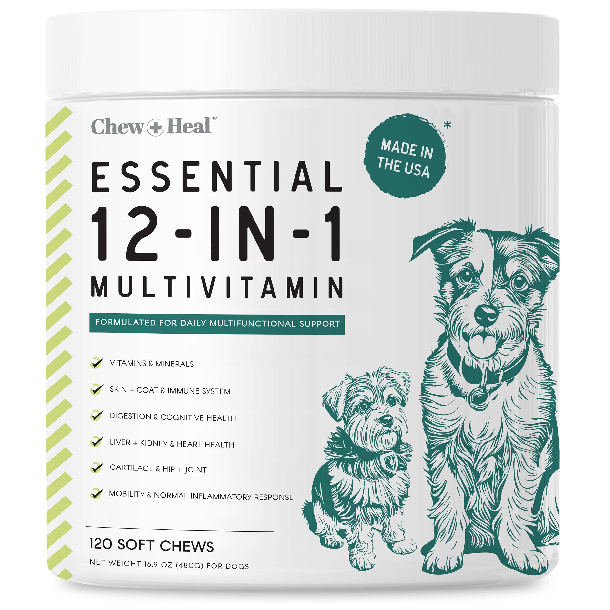 Chew + Heal - Wholesale Pet Supplement - Dog - Essential 12-in-1 Multivitamin Soft Chews for Dogs8
