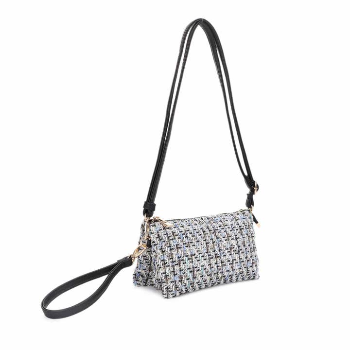 MiMi Wholesale - Wholesale Crossbody Bag - Women's - FC20643 Tweed Three Compartment Crossbody Bag1
